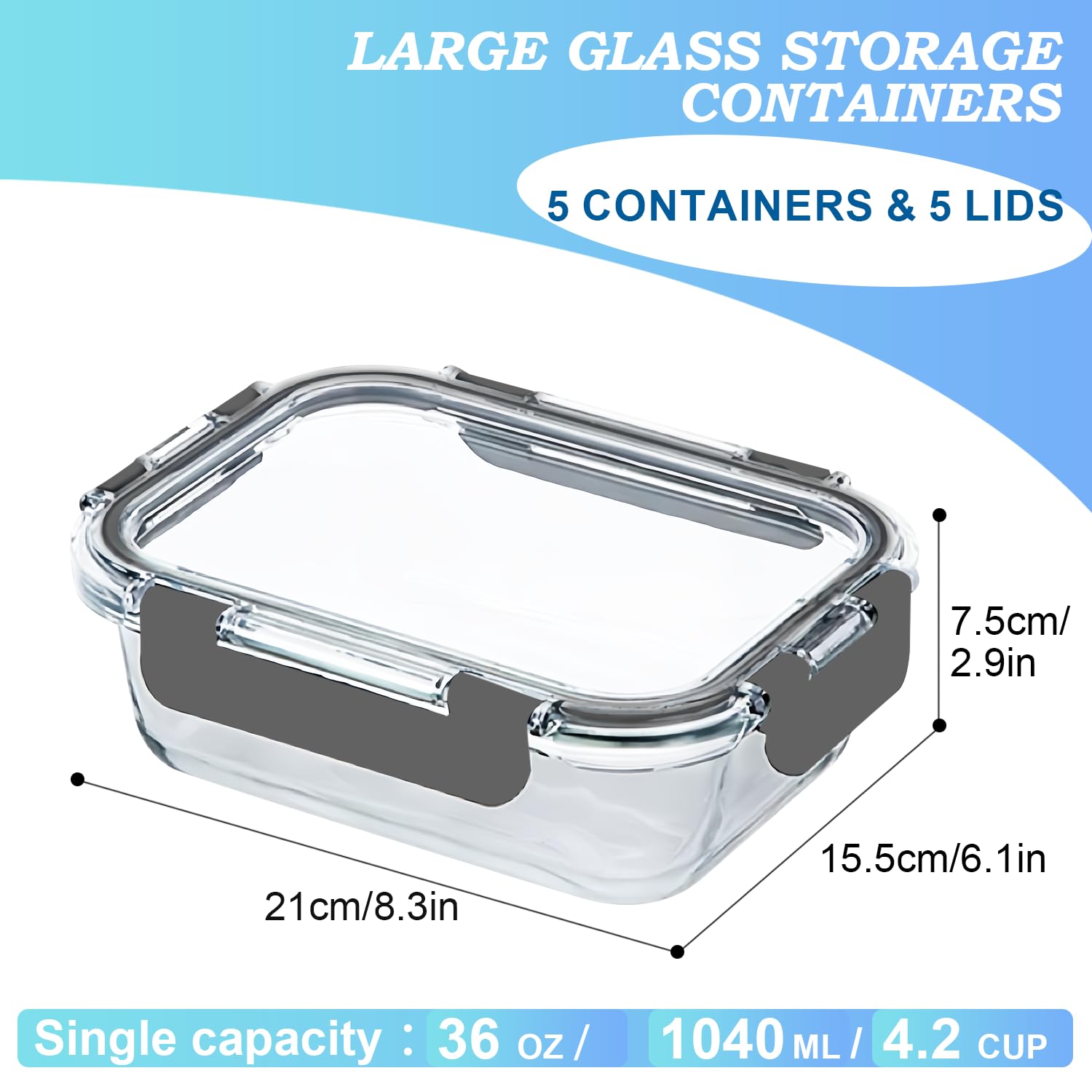 KUMD 50-Piece Airtight Food Storage Containers with Lids | Leakproof, BPA-Free, 25 Containers+ 25 Lids, Stackable & Microwave Safe Kitchen Organisers for Pantry, Meal Prep & Freezer Use, 40ml-2.5L