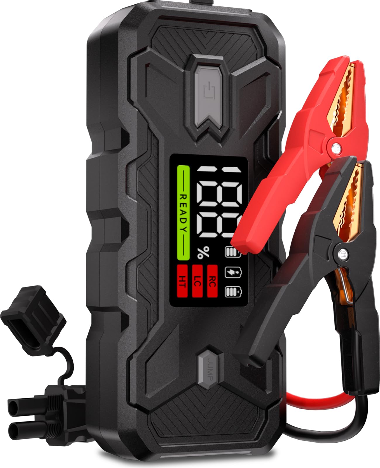 Jump Starter Power Pack Car Battery Starter 2000A 12V for 7.0L Gas & 6.5L Diesel with 12V/6A Output Extension Port, Portable Car Battery Booster 16000mAh Power Bank, High-Efficiency for All Weather