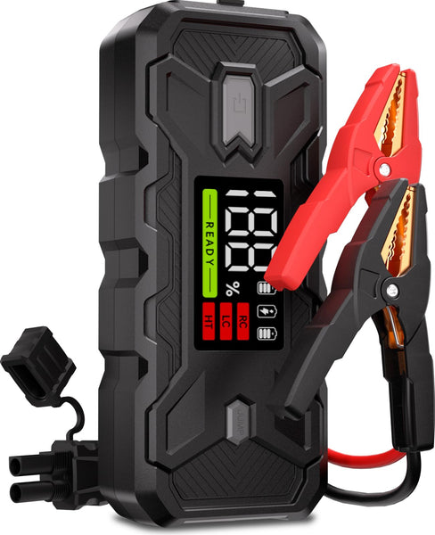 Jump Starter Power Pack Car Battery Starter 2000A 12V for 7.0L Gas & 6.5L Diesel with 12V/6A Output Extension Port, Portable Car Battery Booster 16000mAh Power Bank, High-Efficiency for All Weather