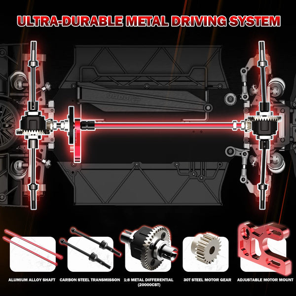 AMORIL 1/10 RTR Brushless Fast RC Cars for Adults,Max 50mph Hobby Electric Off-Road Monster Truck,Waterproof High Speed RC Car 4WD Remote Control Car with 3S Lipo,Green