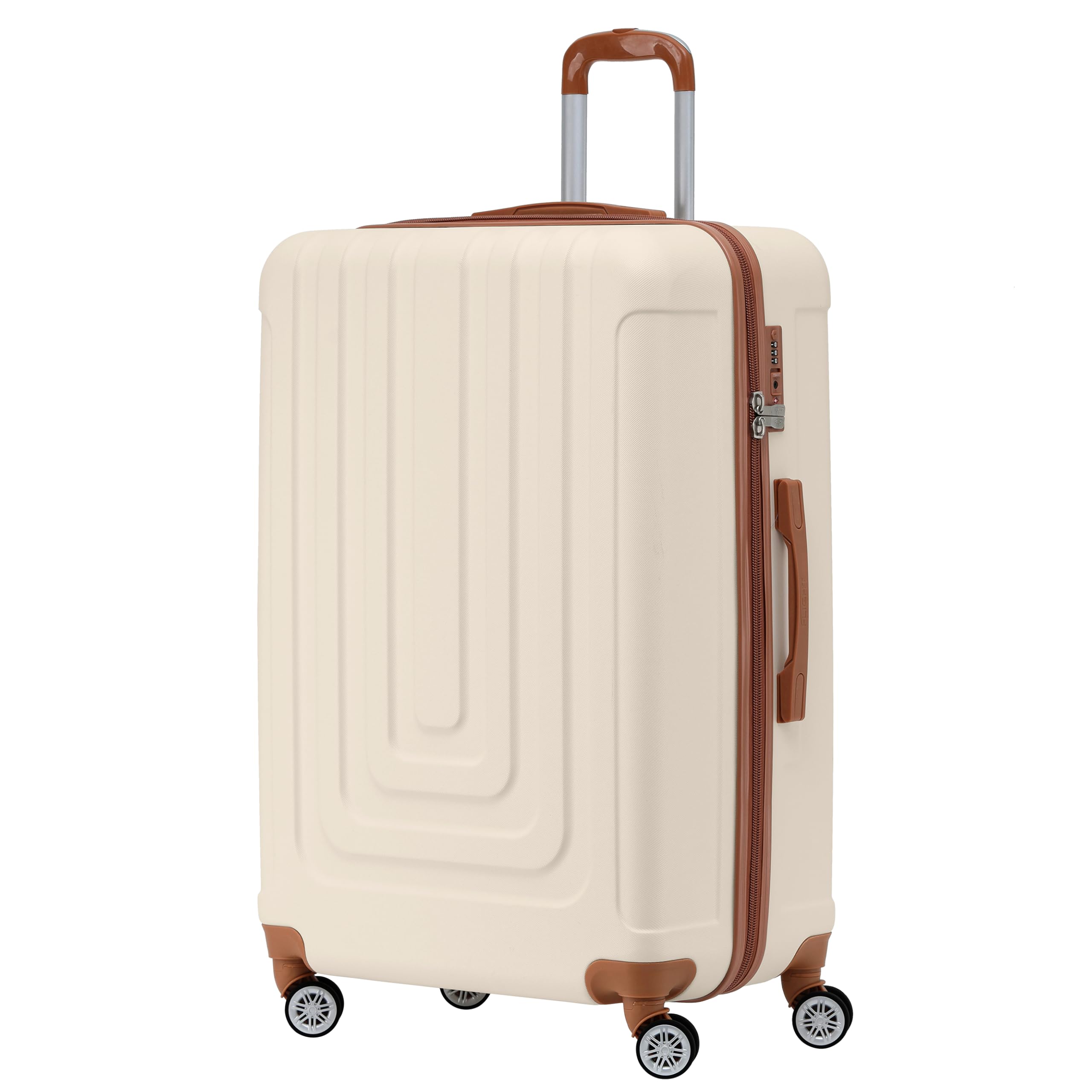 Flight Knight Premium Lightweight Suitcase - Built-in TSA Lock - 8 Spinner Wheels - ABS Hard Shell Check in Highly Durable Luggage - Medium - 67x45x26cm