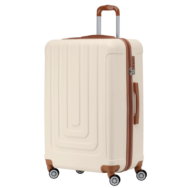 Flight Knight Premium Lightweight Suitcase - Built-in TSA Lock - 8 Spinner Wheels - ABS Hard Shell Check in Highly Durable Luggage - Medium - 67x45x26cm