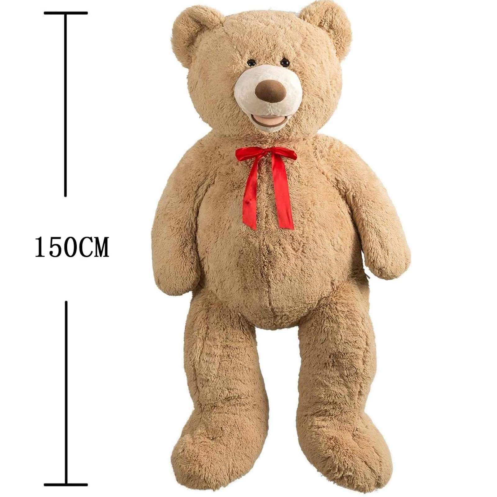HollyHOME 150cm Giant Teddy Bear Stuffed Animal Large Soft Toys Plush Bear, Light Brown Age 3+