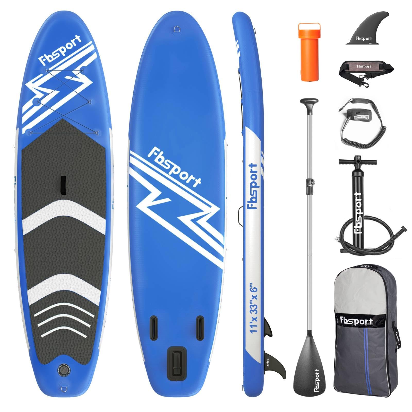 FBSPORT Inflatable Stand Up Paddle Boards,SUP Board,6" Thick Stand Up Paddle Boarding,Paddling Board for Youth & Adult,Surfboard,SUP with Adjustable Paddle/Backpack/Pump/Removable Fin