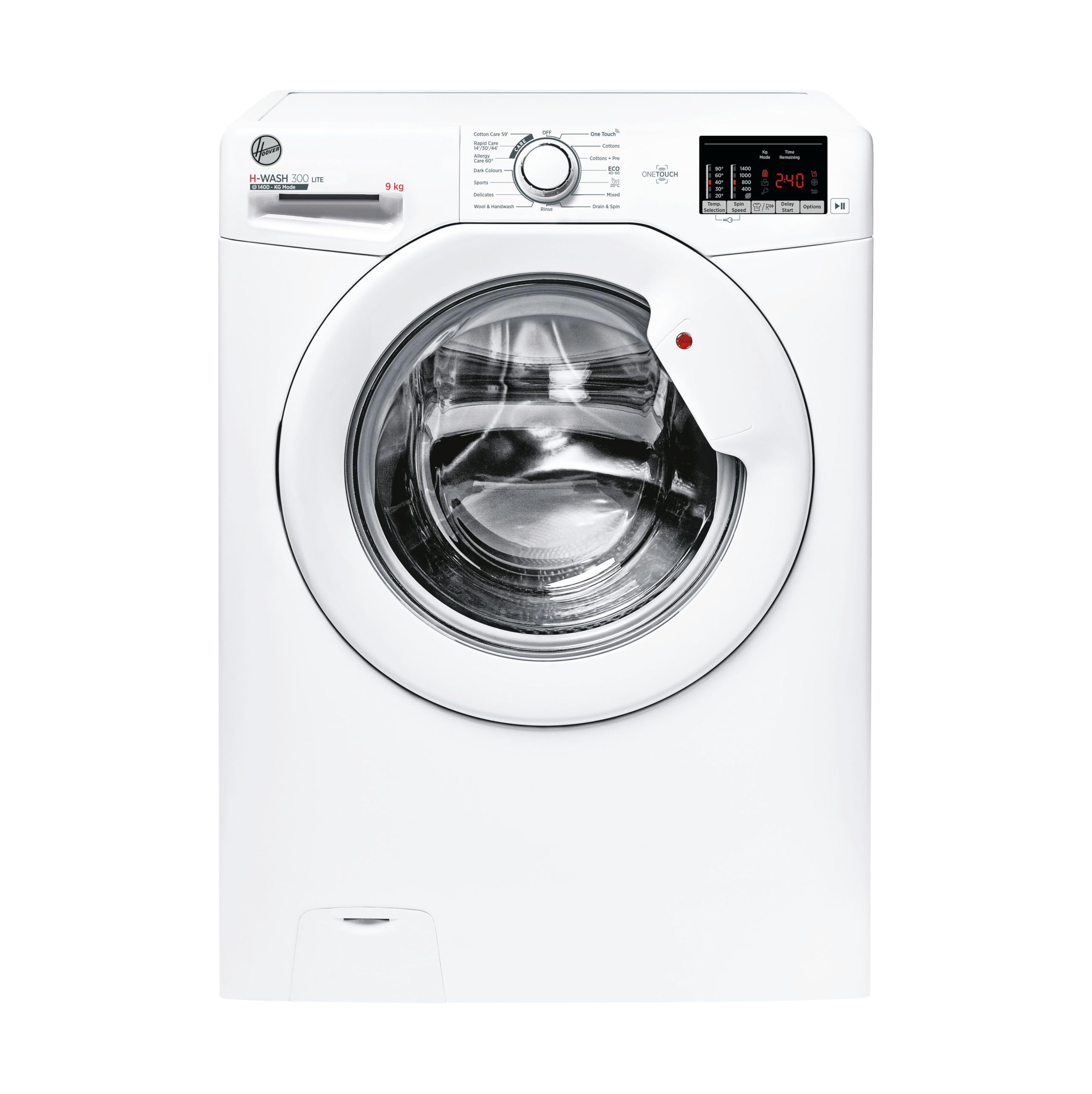 Hoover H-WASH 350 9kg Freestanding Washing Machine, 1400 RPM, A Rated, ECO-Power Inverter Motor, hOn App, 60 Programmes, Eco Doser, Power Care System, Graphite, 60x54x85 cm - H3WPS496TAMBR680