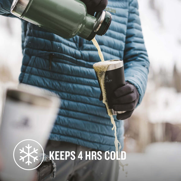 Stanley Adventure Stacking Beer Pint 0.47L - Travel Mug Keeps Drinks Cold For 4 Hours - Stainless Steel Thermal Cup - Stacks Infinitely - Double Wall Vacuum Insulation - Dishwasher Safe - Matte Black