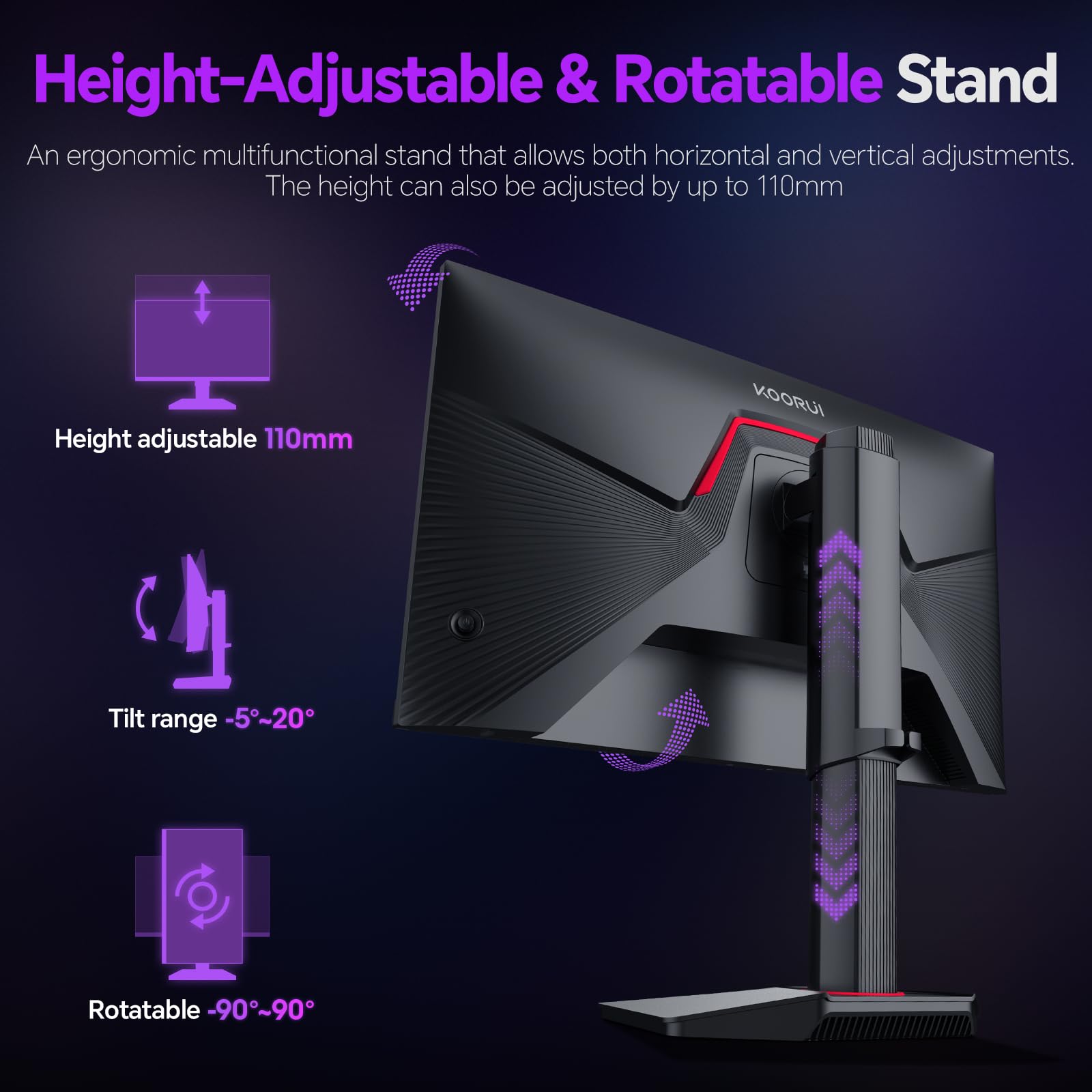 KOORUI 32 inch Curved Gaming Monitor,1440p(2560x1440),170Hz.1ms, 2K, QHD,VA 1500R, HDR10,Adaptive Sync, VESA & Eye Care Ultra-Thin Support DP/HDMI