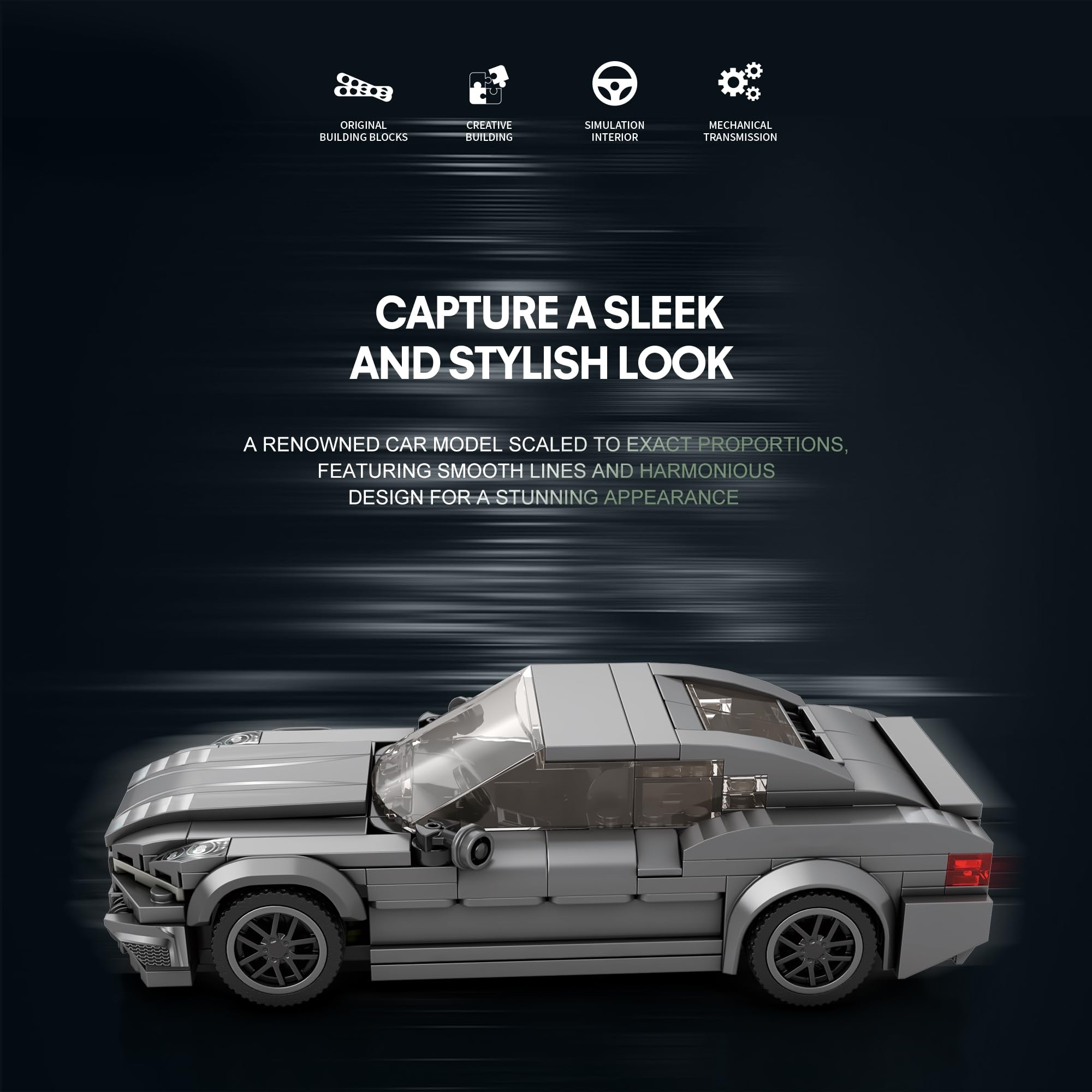 Ebortsin Sports Car Building Set for M760Li, Racing Car Model Building Blocks, 398 PCS Collectible Iconic Sports Vehicle Construction Kit, Gifts for Kids & Sportscar Enthusiasts