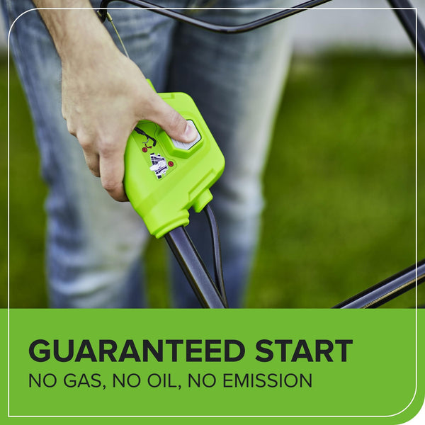 Greenworks 40V Cordless Lawnmower for Lawns up to 500m², 41cm Cutting Width, 50L Bag, Two of 40V 2Ah Batteries & One Charger, 3 Year Guarantee-G40LM41K2X, Green, Black, Grey