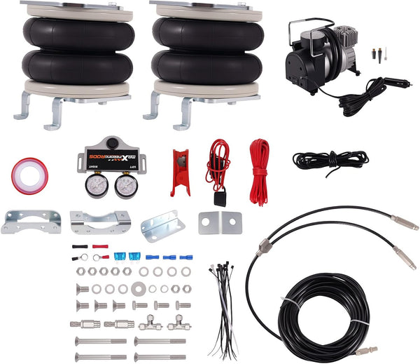 maXpeedingrods Air Suspension Kit for Nissan Interstar X70, for Opel Vauxhall Movano X70, for Renault Master X70 1998-2010, 2x Air Spring + Compressor + Gauge, 4000kg 12V