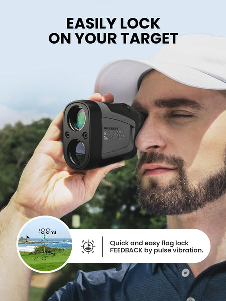 MiLESEEY Golf Range Finder with Slope On/Off,1100Yards,±0.5yard Accuracy,Flag Lock with Vibration,Legal for Tournament Play, Scan Measurement for Golfers,Carrying Case, Free Battery