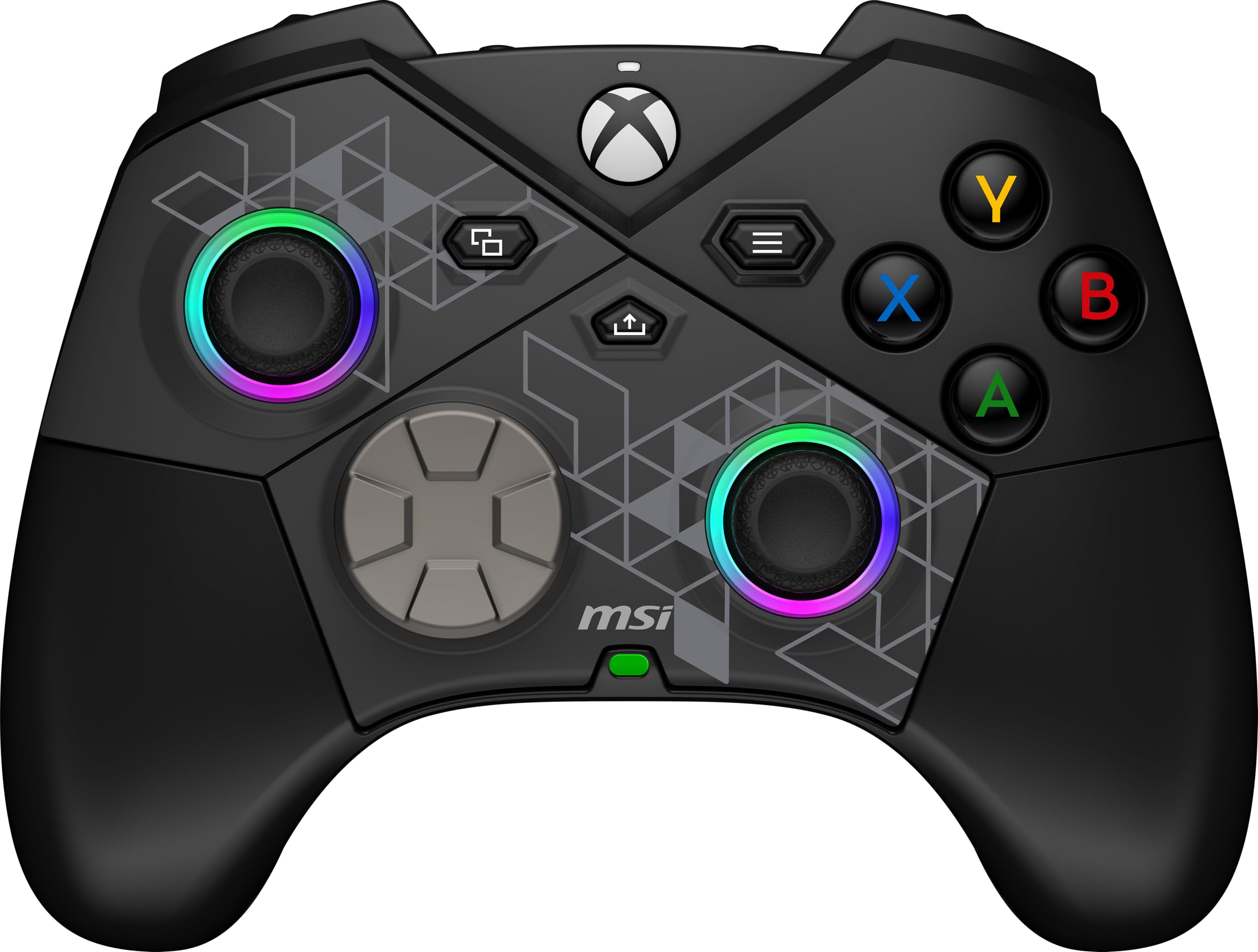 MSI FORCE GC20 V2 WHITE Wired PC Gamepad Controller - Interchangeable D-Pad Covers, Dual Vibration Motors, USB 2.0 - Wired