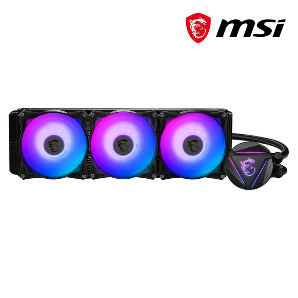 MSI MAG CORELIQUID 360R V2 AIO CPU Liquid Cooler - Rotatable ARGB Blockhead, Integrated Radiator Pump, Split-Flow Water Cooling, Evaporation-Proof Tubing, Easy to Install - AMD & Intel Compatible