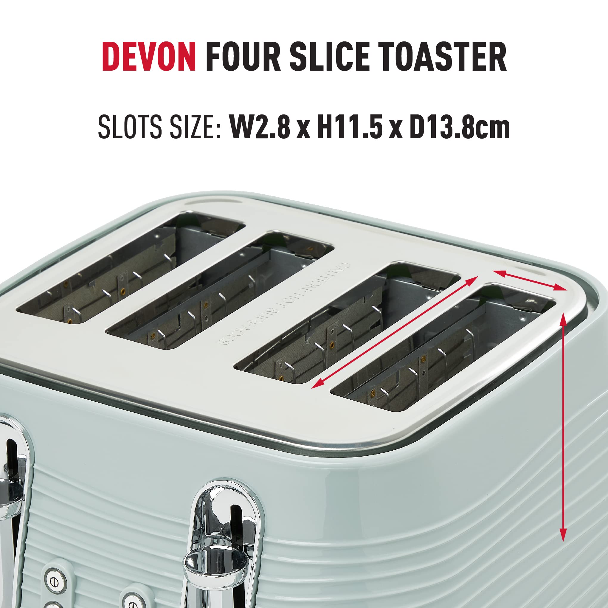 Haden Devon Eucalyptus 4 Slice Toaster - 6 Browning Settings, 4 Slice Toaster with Wide Slots, Toaster 4 Slice with Defrost, Reheat And Cancel