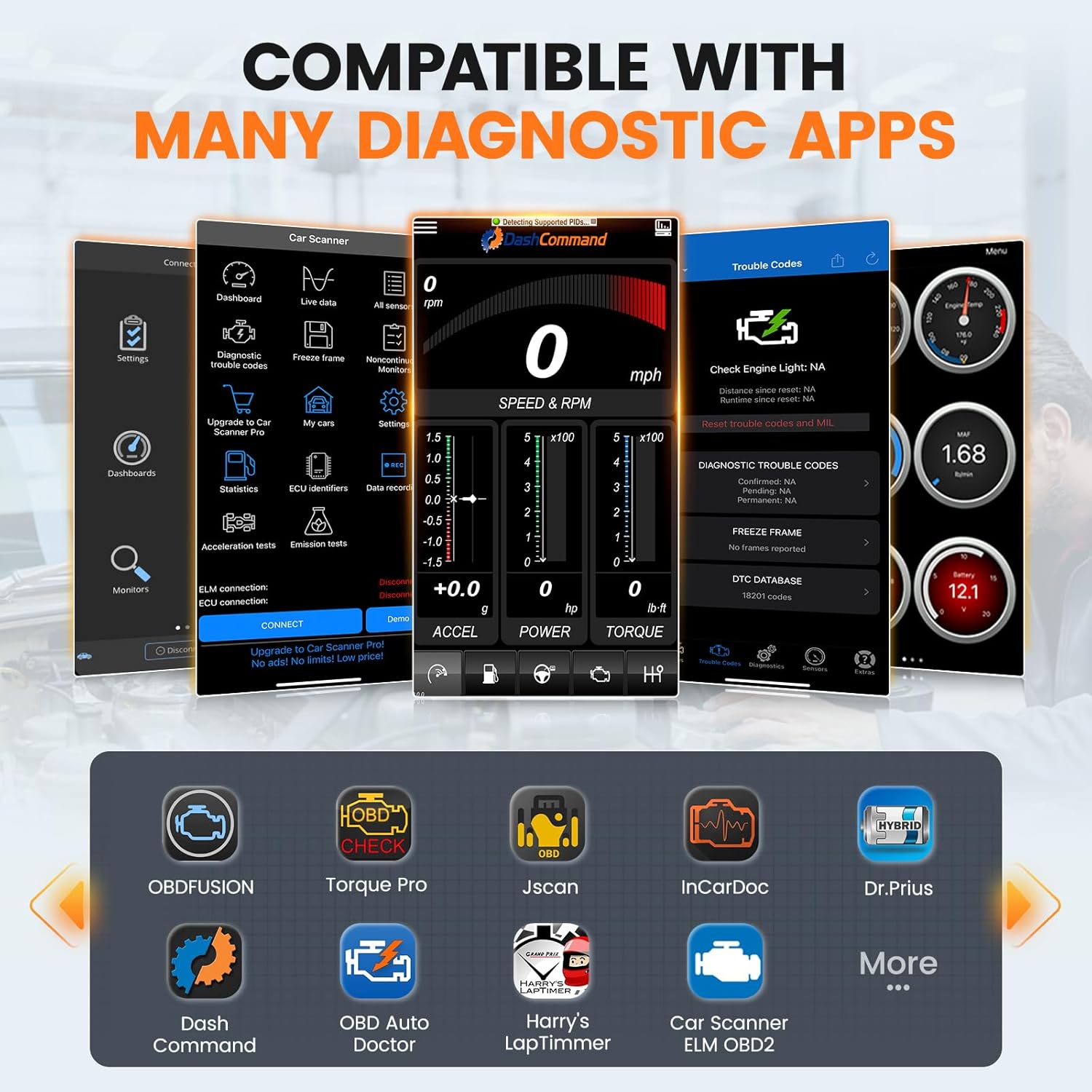 ANCEL ECHO OBD2 All System Diagnostic Scan Tool Bluetooth, Wireless Scanner Check Engine Car Code Reader for iOS Android, Smog Check, Oil Reset, Vehicle Performance Test, Active Test, Lifetime Update