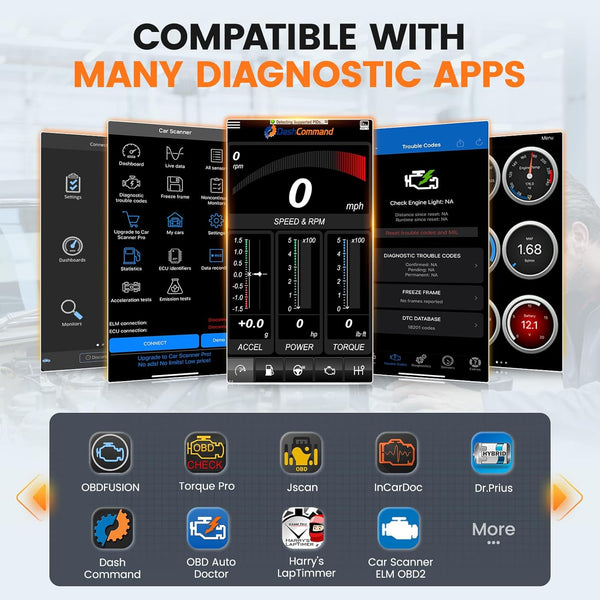 ANCEL ECHO OBD2 All System Diagnostic Scan Tool Bluetooth, Wireless Scanner Check Engine Car Code Reader for iOS Android, Smog Check, Oil Reset, Vehicle Performance Test, Active Test, Lifetime Update