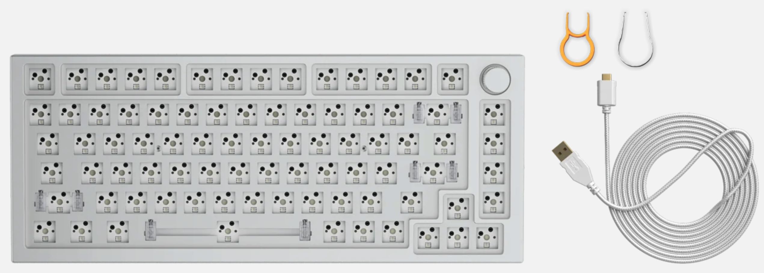 Glorious Gaming GMMK PRO 75% Barebones (Frame Only) - Modular Mechanical Gaming Keyboard, TKL Size (75%), 1.5kg Frame, RGB, Customisable, 5-Pin Switch Support, International/ISO Layout - Black Slate