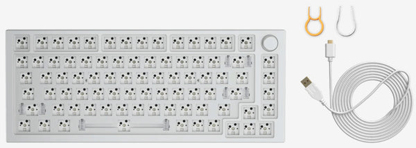 Glorious Gaming GMMK PRO 75% Barebones (Frame Only) - Modular Mechanical Gaming Keyboard, TKL Size (75%), 1.5kg Frame, RGB, Customisable, 5-Pin Switch Support, International/ISO Layout - Black Slate