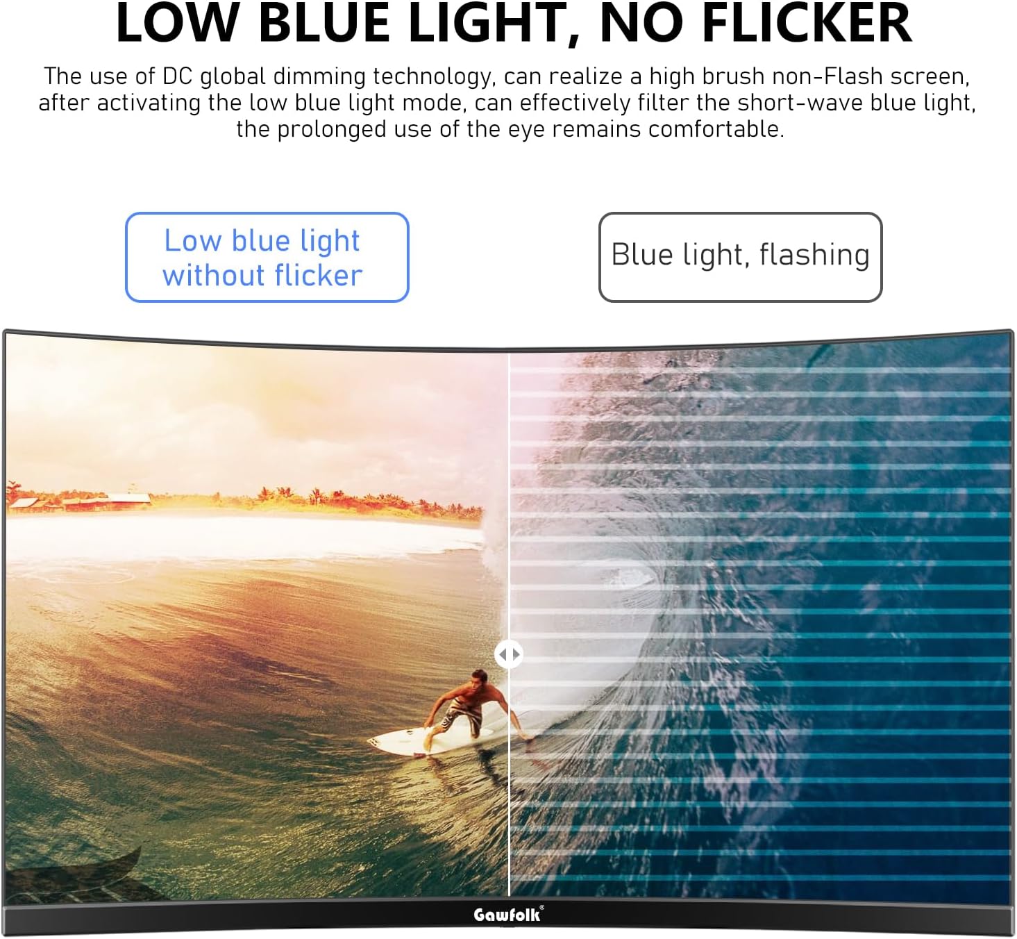 Gawfolk 34 Inch Ultrawide Curved 144Hz Gaming Computer Monitor 1500R PC Screen 21:9 UWQHD (3440x1440),Adaptive Sync,178° Viewing Angle,Display Port、HDMI 2.0, VESA75x75MM-Black