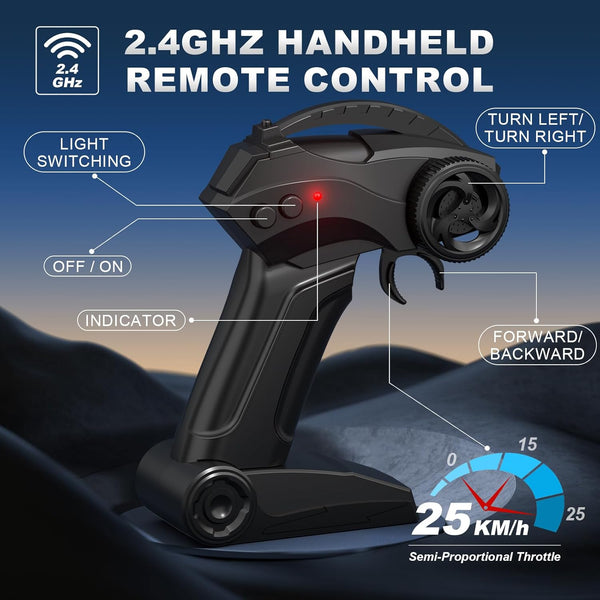 AYIQUTY RC Drift Car, 1:24 Mini 4WD Remote Control Drift Cars with Semi Proportional Throttle and LED Light, 25KM/H RC Racing, Boys Toy Gifts Age 6 7 8 9 10+