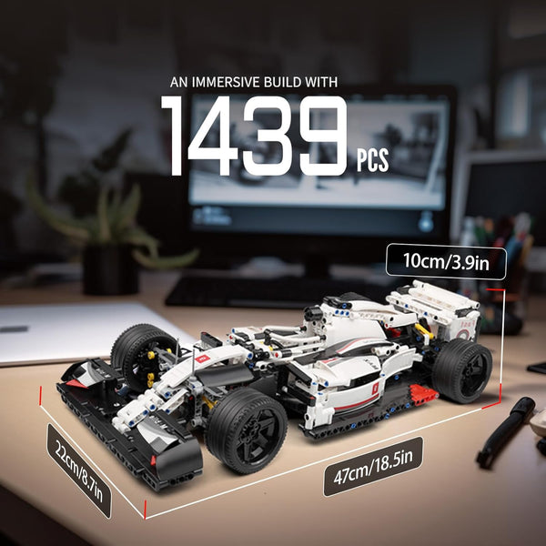 Mould King Technik Racing Building Block Set, Formula One Sports Car Blocks Kit, 1:10 Ratios Racing, Car Model Clamping Blocks Toys for adults/ 8+ Children's (1235+ PCS)