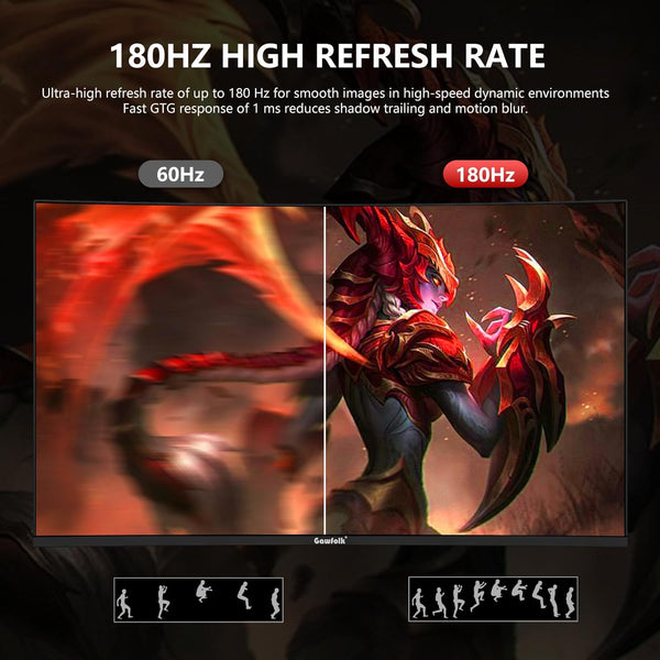 Gawfolk 34 Inch Ultrawide Curved 144Hz Gaming Computer Monitor 1500R PC Screen 21:9 UWQHD (3440x1440),Adaptive Sync,178° Viewing Angle,Display Port、HDMI 2.0, VESA75x75MM-Black