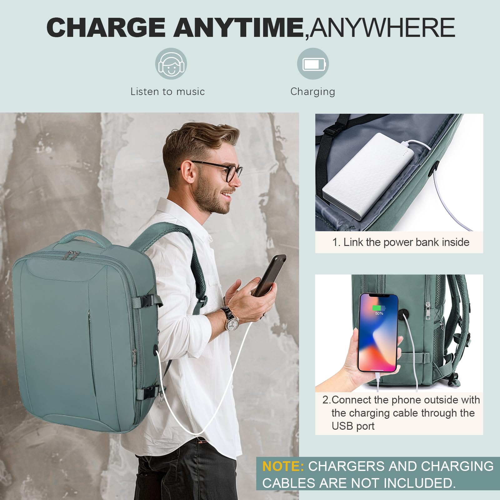 for Easyjet Cabin Bag 45x36x20, Travel Backpack with TSA Approved Clear Bag, Carry-ons Cabin Backpack for Travelling Underseat Cabin Bag Laptop Backpacks Luggage Set