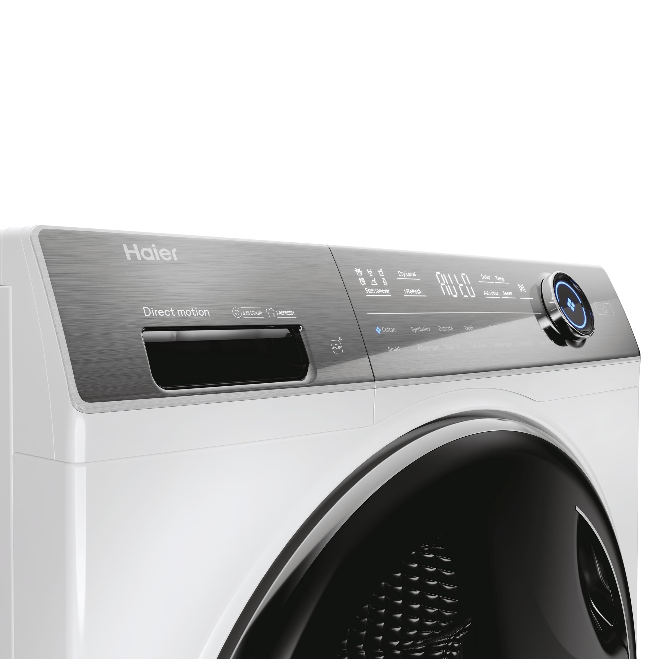 Haier I-Pro Series 7 Plus HWD100-BD14979NU1 Freestanding Washer Dryer, Max. cotton filling capacity 10 kg, 1400 RPM, Direct Motion Motor, Anti-Bacterial Treatment, White, 60x62x85 cm