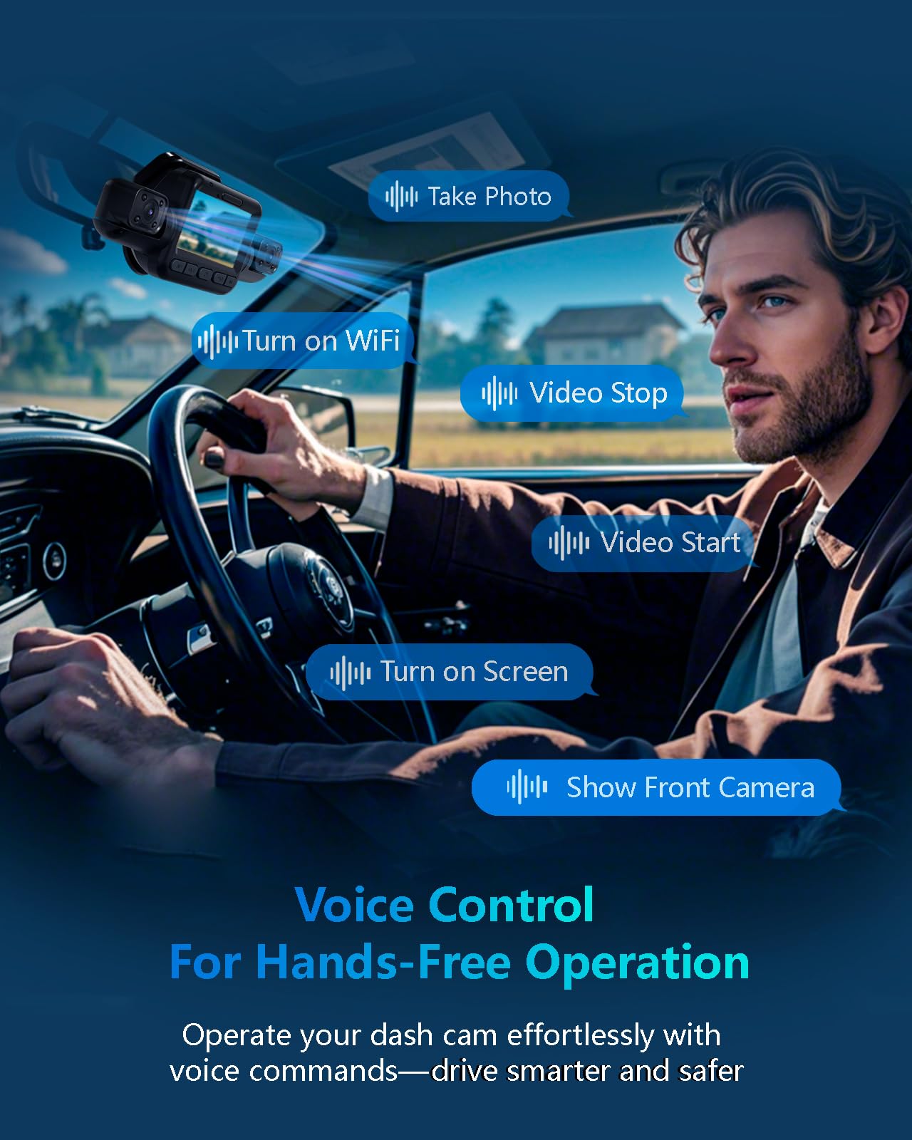 AI Dash Cam Front Rear Inside with Driver Monitor System, 360° Car Camera 4K, 4 Channel Camera for Cars Built-in WiFi GPS, Dashcam with 128GB SD Card, Night Vision, 24H Parking Mode, Upgrade DMS V8Pro