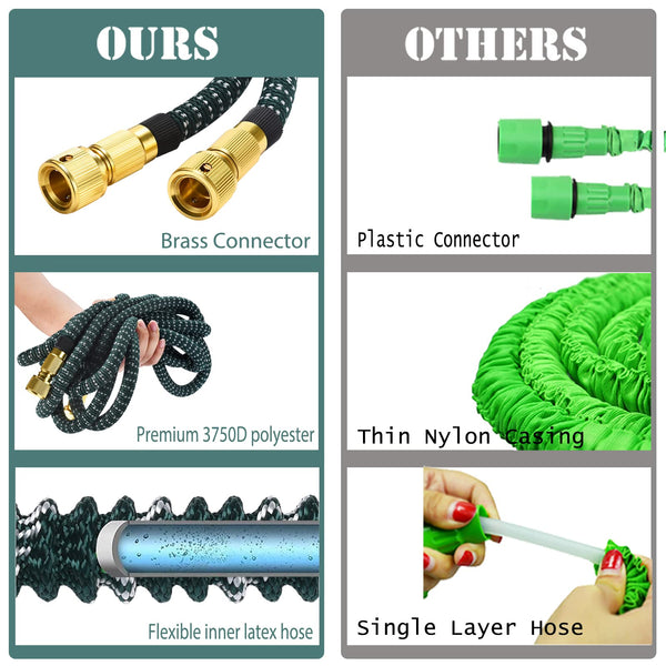 Hose Pipe 150FT Flexible Expandable Garden Hose with 9 Function Hose Pipe Spray Gun Durable 3750D and Double Latex Core Outdoor Water Hose for