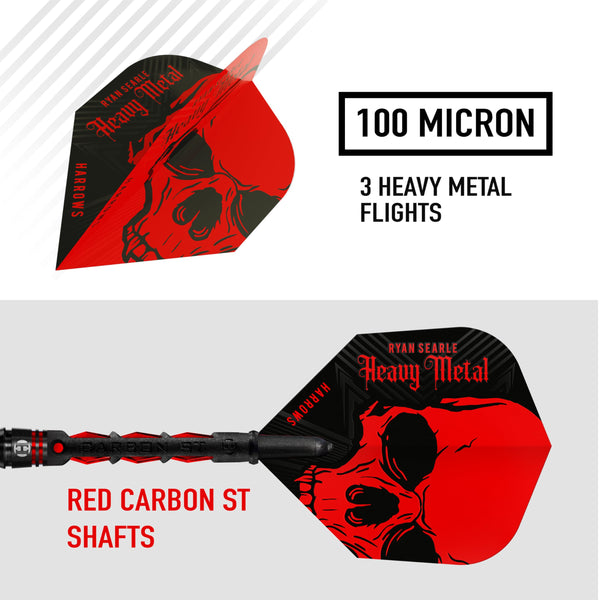 Harrows Ryan Searle Heavy Metal Serie 2-Spieler-Darts-Set I Professionelle Darts 90% Wolframstahlspitze 22 g bis 26 g, 30 g und 32 g Pro Darts I