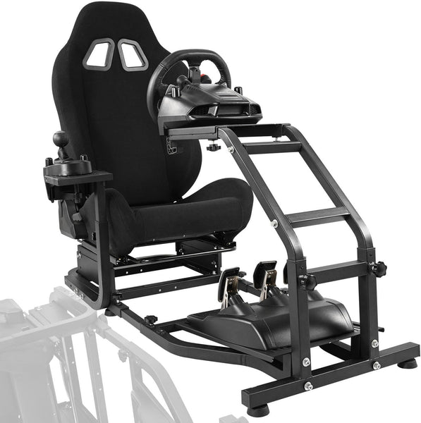 Anman Racing Simulator Cockpit Height Adjustable Racing Wheel Frame Gaming Compatible with Logitech G25, G27, G29, G920 Gaming Cockpit G25/G27/G29/G920 Wheel Handbrake Shifter and Pedals Not Included