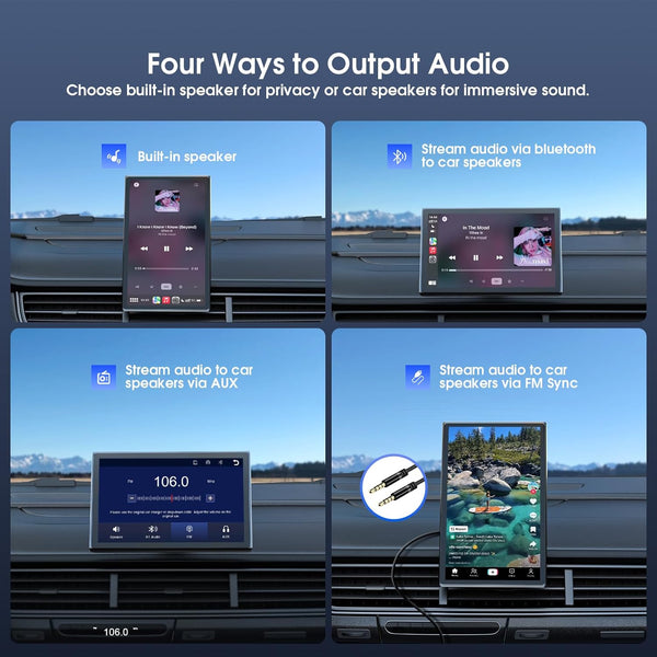 Avylet 7'' Wireless Car Stereo with Apple Carplay & Android Auto, Portrait & Landscape Screen, OTA, Magnetic Mount, Portable Car Stereo, GPS Navigation, Bluetooth/Voice Control/Mirror Link