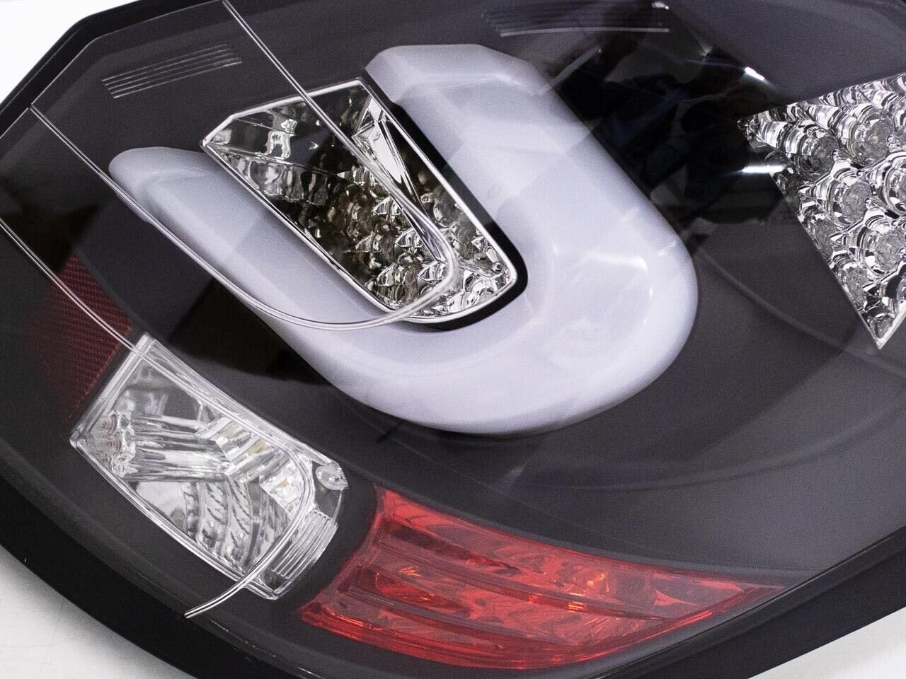 GAZOZ PERFORMANCE LED Tail Lights compatible with Fabia II 2007-2014 Mk2 - Black Base White Bar