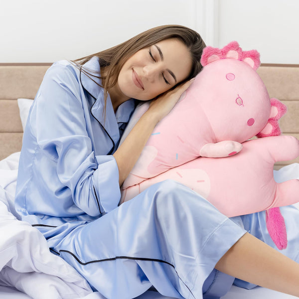 Mewaii 36in Long Cat Plush Pillows Stuffed Animals Squishy Pillows - Plushie Cute Kitty Sleeping Hugging Plush Pillow Soft Toys for Kids(Orange)