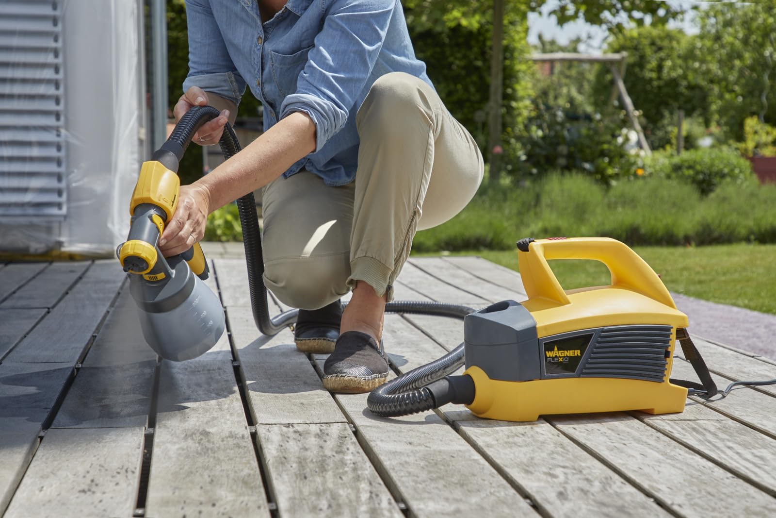 WAGNER Universal Sprayer W 690 FLEXiO - Electric Paint Sprayer for dispersion/latex paints, varnishes & glazes - interior and exterior usage, 15m²-6 min, 1800 ml/800 ml capacity, 630 W, 3.5 m hose