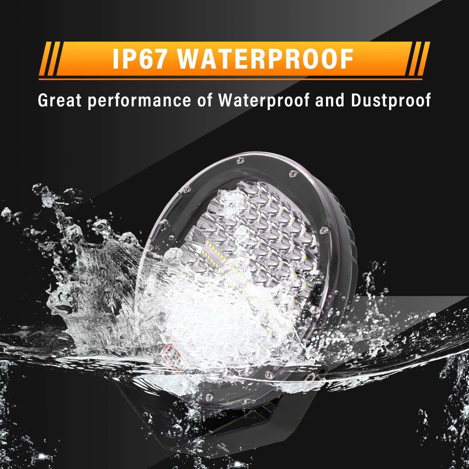 RIGIDON 2 Pcs Black Case Round Led Work Light, 9 inch 294W Spot Beam, 12V 24V Driving Lights Lamp Headlight for Car Off road Boat Truck 4x4 SUV ATV Tractors Excavator, 6000K White, Fog Lamp