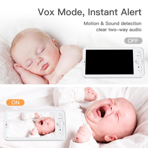 ARENTI 2.5K 5Ghz&2.4G Wifi Baby Monitor with Camera,5-inch 720P Display,Night Vision,Pan Tilt,Night Light,Auto Track,3350mAh Battery,Cry&Motion Detection,2-Way Talk,App&Screen Control