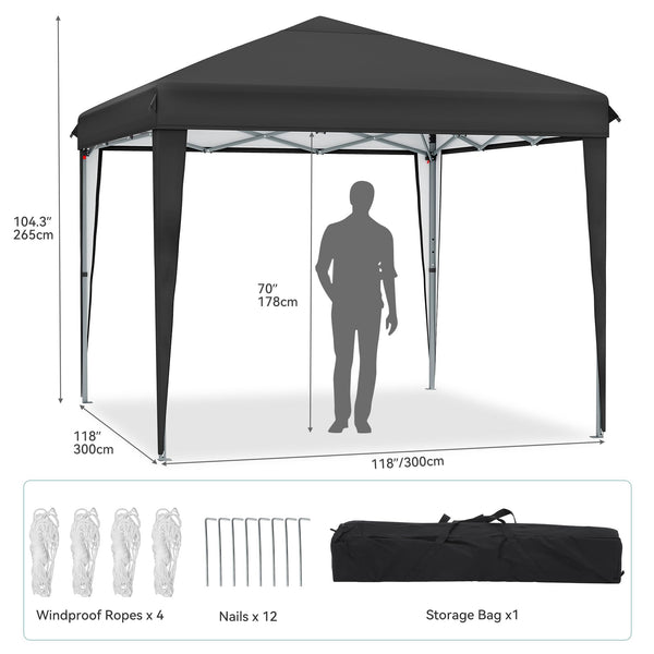 YITAHOME 3x3Meter Instant Heavy Duty Pop Up Gazebo, Folding Garden Camping Party Tent Canopy Marquee with Roller Bag
