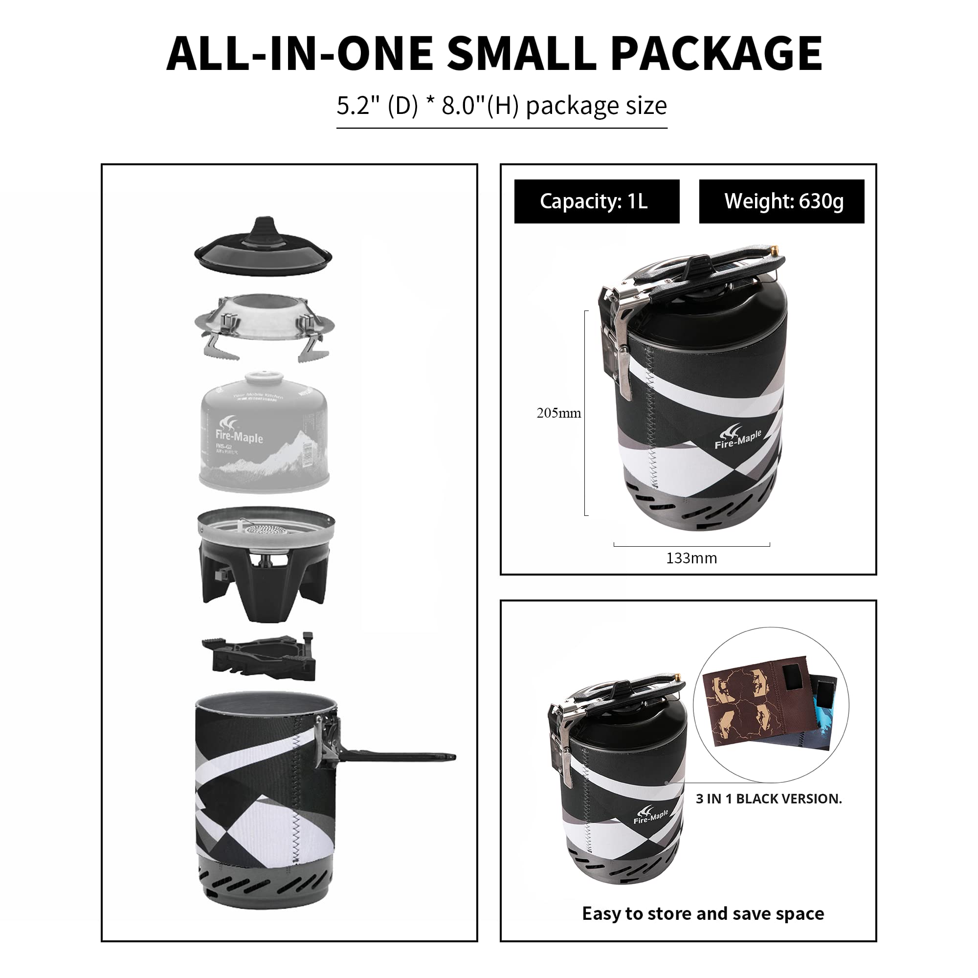 Fire-maple FMS-X2 Personal Cooking System Outdoor Hiking Camping Equipment Oven with Piezo Ignition POT Support & Stand for Outdoor Acitivities- Portable Propane Gas Stove Burner