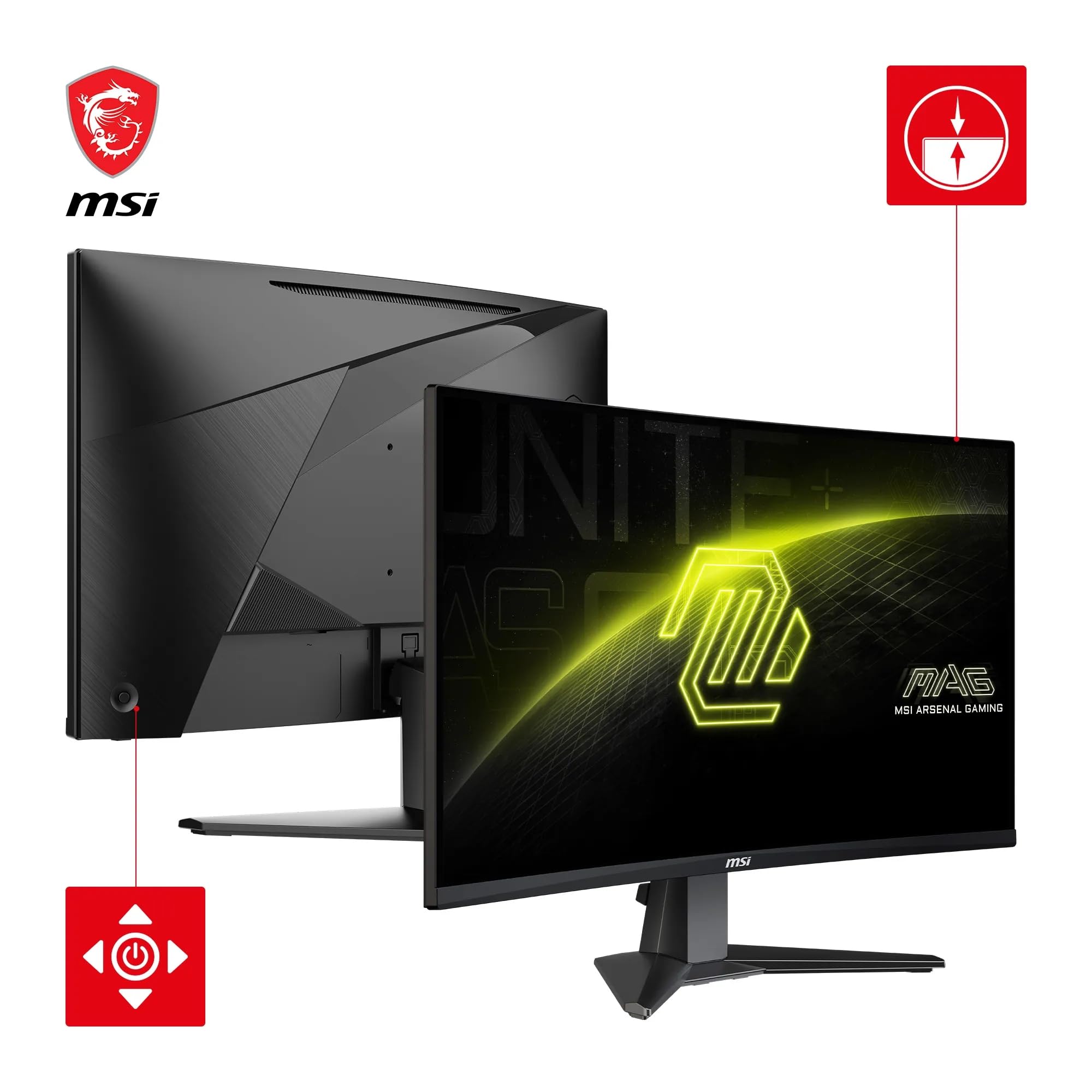 MSI G274F 27 Inch FHD Gaming Monitor - 1920 x 1080 Rapid IPS Panel, 180 Hz / 1ms, 134% sRGB Colour Gamut / G-SYNC Compatible- DP 1.2a, HDMI2.0 CEC