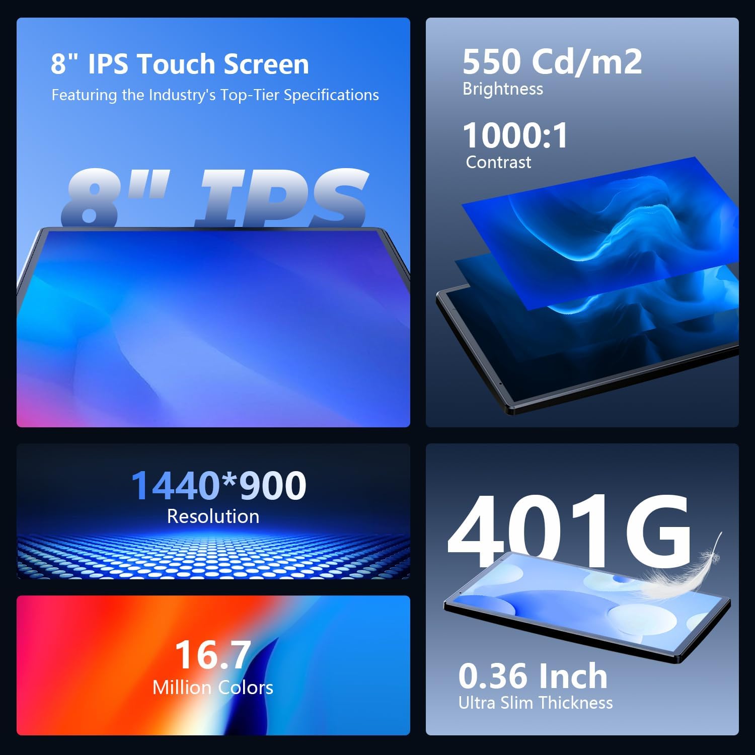 Krunia 8'' Portable Car Screen for Apple CarPlay & Android Auto, 1440x900 HD Display, Magnetic Mount, OTA Updates, Portrait and Landscape Modes, Backup Camera, Bluetooth, Voice Control, GPS Navigation