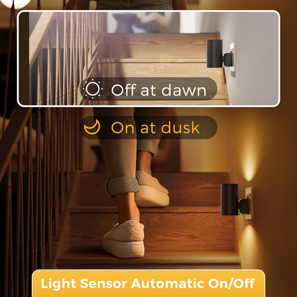 LOHAS-LED Night Light Plug In Wall,1 Pack, Modern Night Light with Dusk to Dawn Sensor, Adjustable Brightness 0-100LM, 3000K Warm White, Dimmable Night Light for Hallway Bathroom Bedroom Stair Toddler