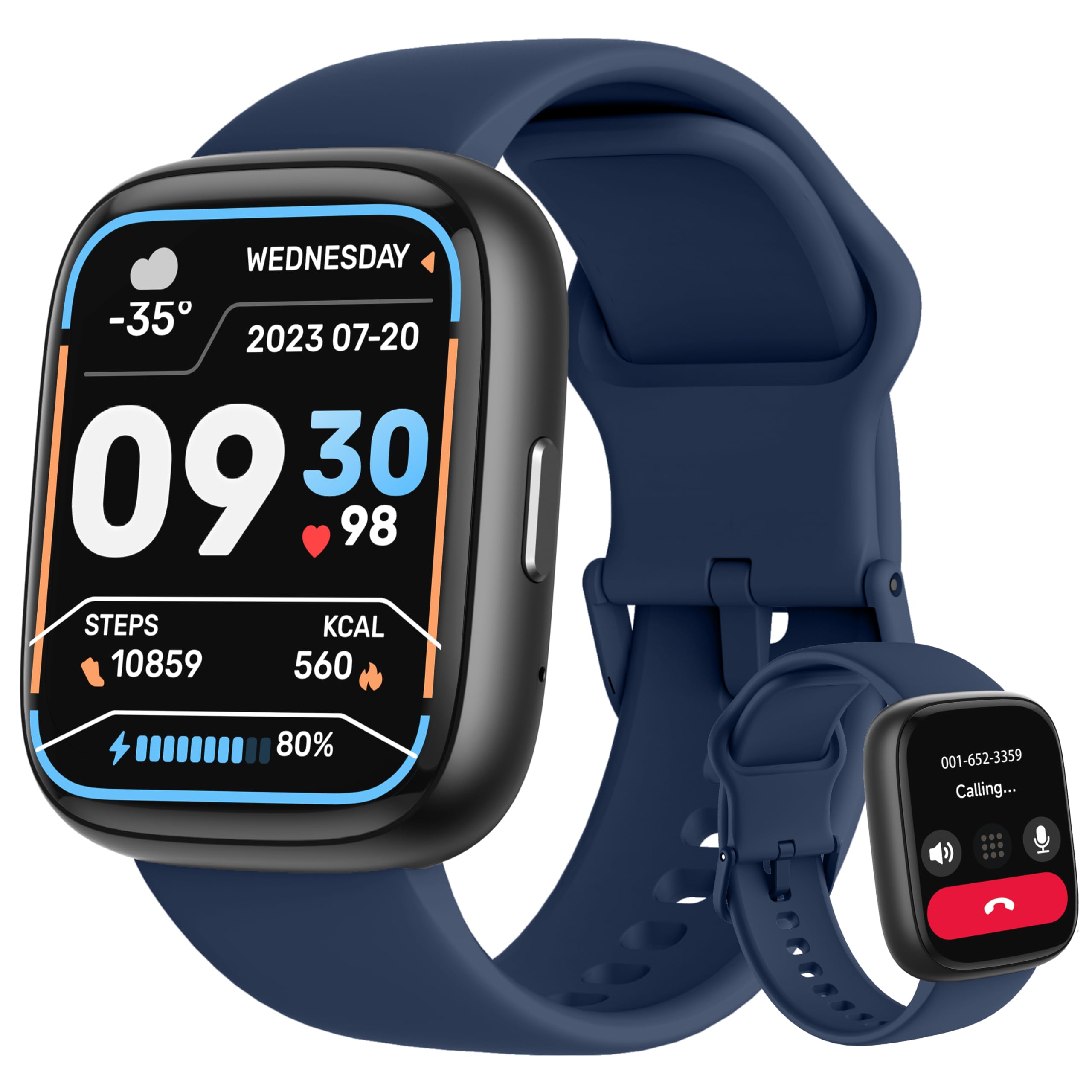 Smart Watch, Alexa Built-in, Answer/Make Calls 44mm Smartwatch Women Men, 1.83'' Sports Watch IP68 Waterproof, Heart Rate SpO2 Sleep Stress Monitor, Step Counter Watch for Android & iOS Phone