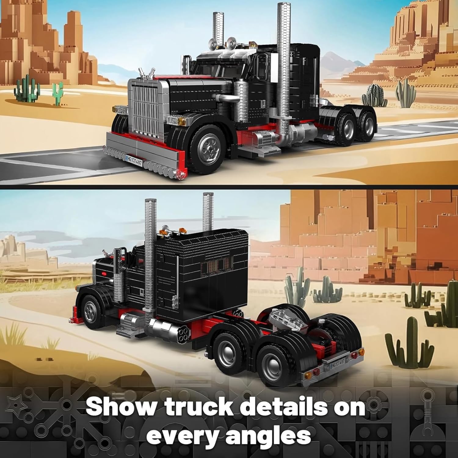 Mould King 10037 Heavy Duty Tow Truck Building Set, Road Trailer Building Blocks Kit, Car Model Toys for Kids/Adult/Vehicle Enthusiasts(1797 Pieces)