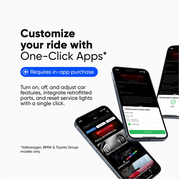 OBDeleven OBD2 Diagnostic Scan Tool, Bluetooth Scanner, Professional code reader for Audi Cupra Seat Skoda Volkswagen BMW Mini