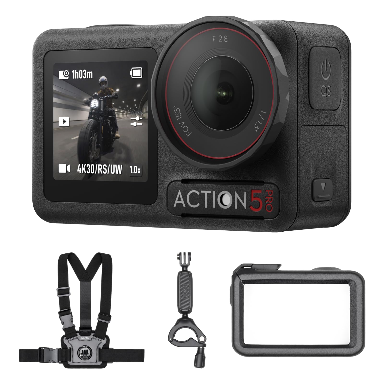 DJI Osmo Action 5 Pro Standard Combo, Waterproof Camera With 1/1.3" Sensor, 4K/120fps Video, Subject Tracking, Stabilization, Dual OLED Touchscreens, Action Camera 4K Ideal for Sports, Vlog