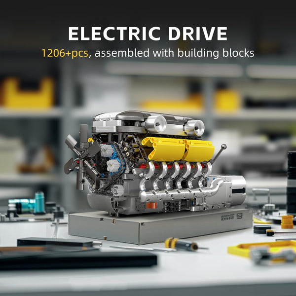 Mould King 10193 Engine Building Blocks Toy Kit, Boxer Engine Clamping Blocks Construction Kit Model, Toy Gift Collectibles for Adults Boys Girls(609 Pieces)