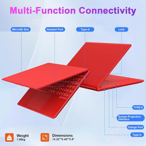 HUQPPQ 16 Inch Blue Laptop Celeron N5095 (Up to 2.9GHz) 12GB RAM 512GB SSD | 1TB Expandable | FHD 1920x1200, USB3.0, WiFi5 | WIN 11 Laptops for Students, School & Office - N600