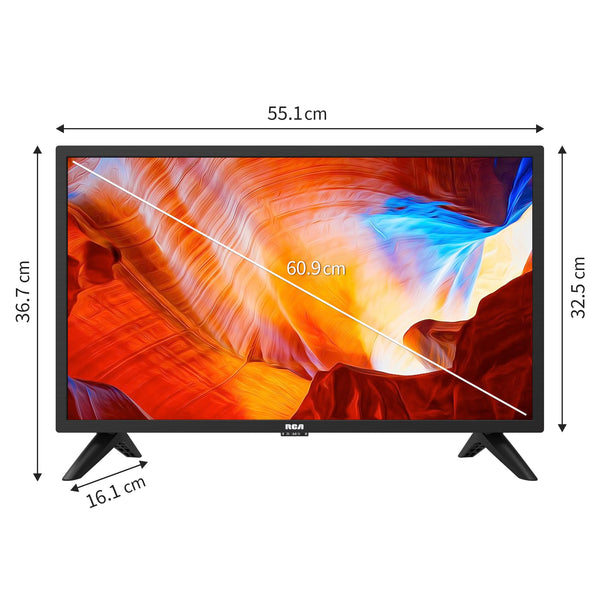 RCA RB24H2CU 24" inchFreeview HD TV DVB-T2/C/S2 Dolby Digital Audio, LED Backlighting Display, HDMI VGA PC SCART USB Travel Small TV for Motorhome and Campervan,Caravans,12 Volt